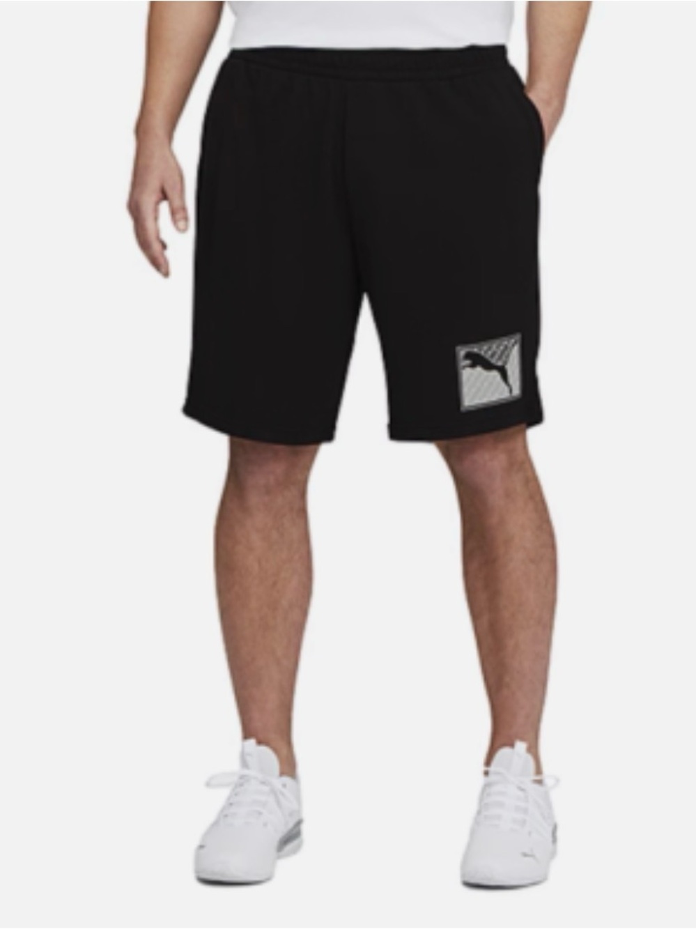PUMA Men’s Black Logo Athletic Shorts